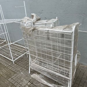 4 Exhibidores de Hierro Blancos Plegables con Ganchos - imagen 6