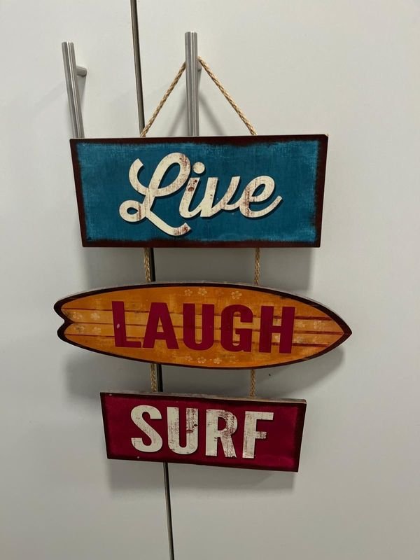 Cuadritos Decorativos "Live, Laugh, Surf"