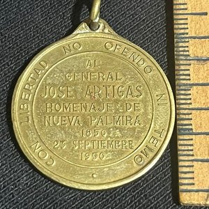 Lote siguiente: Medalla Homenaje General José Artigas - Nueva Palmira 1950