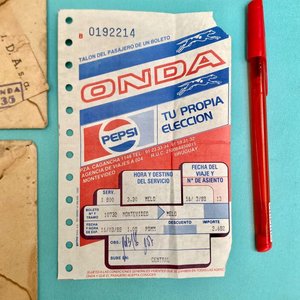 Lote de 3 piezas: Pasaje Onda Pepsi 1989, 2 cartas a Melo con sellos - imagen 2