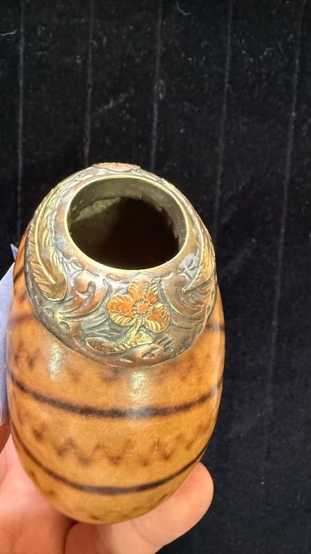 Mate Galleta Virola Plata y Oro - Vaso Decorativo - imagen 4
