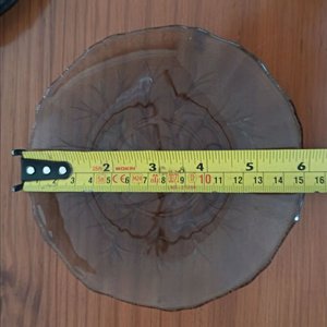 Juego de Té Vidrio Ahumado con Diseño de Hojas - 6 Tazas y 4 Platillos - imagen 5