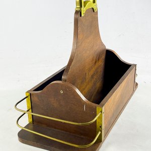 Revistero de Madera con Asas y Detalles en Bronce - imagen 3