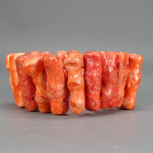 Pulsera Elastizada de Coral Natural Rojo Intenso - imagen 6