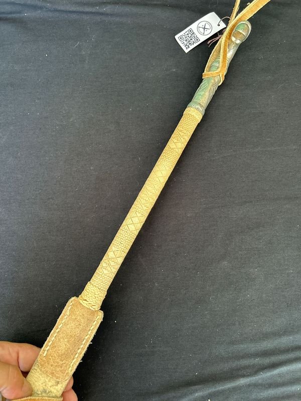 Rebenque para de caballo metal blanco tremendo trabajo tiento fino - imagen 4