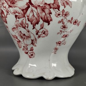 Jarra de Porcelana Blanca con Flores Rojas - Sellada "Anemone" - imagen 5