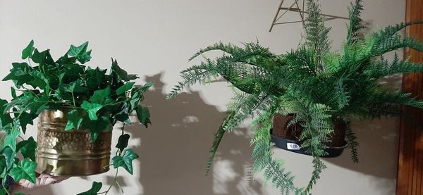 2 Plantas Artificiales Decorativas con Macetas