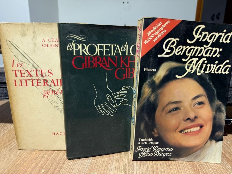 Lote de 3 Libros: Les Textes Littéraires, El Profeta, Ingrid Bergman: Mivida