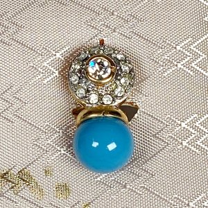 Par de Caravanas Turquesas con Detalles Brillantes y Madre Perla - imagen 4