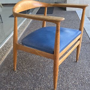 Butaca Danesa Vintage de los 60's con Tapizado Azul - imagen 5