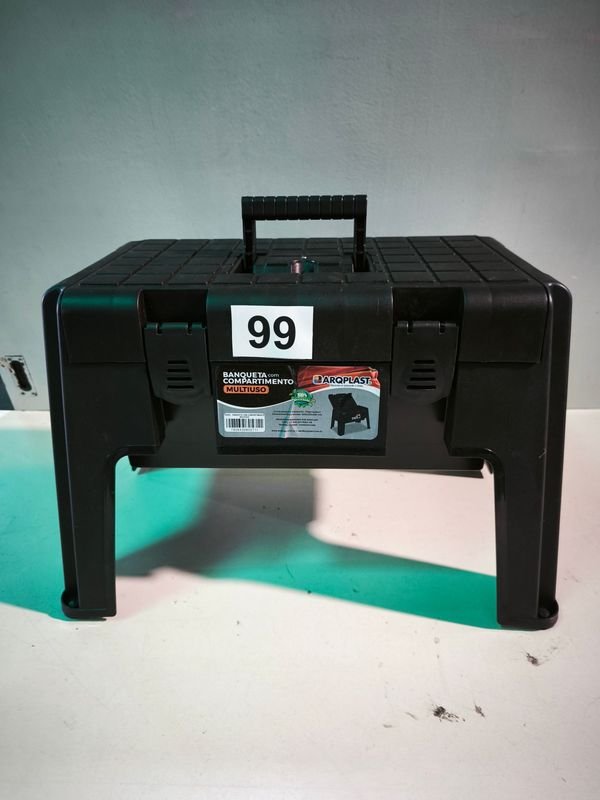 Banqueta Negra Multiuso con Compartimento Arqplast