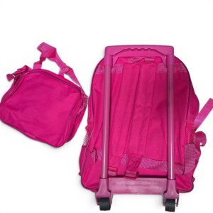 Set de Mochila con Ruedas y Bolso Infantil Estampado de Mariposas Fucsia - imagen 2