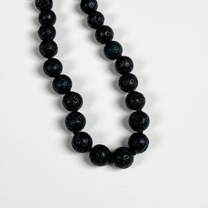 Conjunto de Collar y Pulsera de Piedra Volcánica Negra - imagen 5