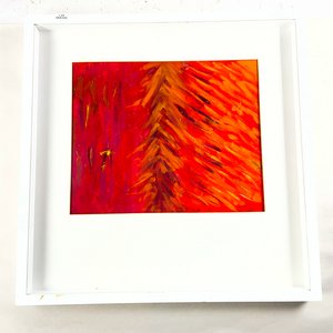 Lote anterior: Cuadro Abstracto Rojo Vibrante con Marco Blanco