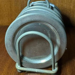 1 porta posavasos con 6 posavasos antiguo en metal - imagen 2