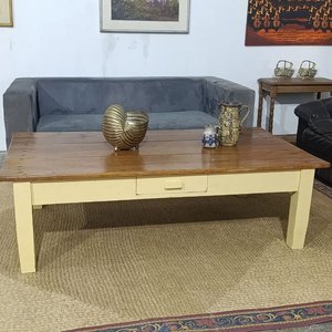 Mesa de Centro Rústica de Madera de Pino Brasil con Cajón - imagen 3