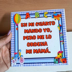 Lote de 2 Cuadros Decorativos Infantiles con Frases Divertidas - imagen 3
