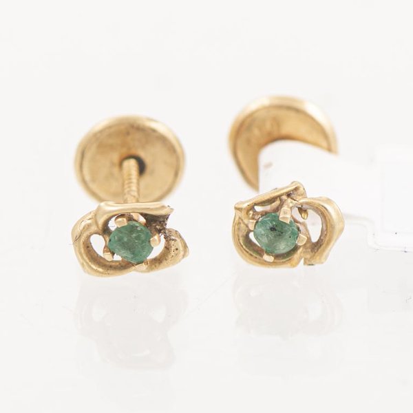 Par de Tornillos de Oro 18k con Esmeraldas - imagen 1