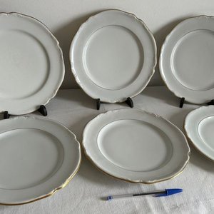 Juego de 6 Platos Llanos de Porcelana Alemana Bavaria - imagen 2