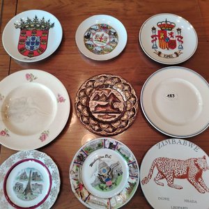 Lote de 9 Platos Decorativos de Colección con Escenas y Escudos - imagen 2