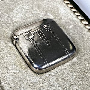 Estuche Art Nouveau con Cigarrera y Fosforera de Metal WMF - imagen 3
