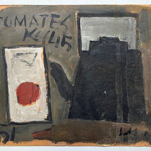 Jonio Montiel "Tomates" Óleo sobre Cartón Firmado y Fechado 1951 - imagen 2