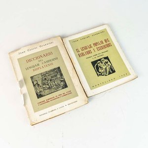 Lote siguiente: 2 Libros de Juan Carlos Guarnieri: Diccionario del Lenguaje Campesino Rioplatense y Lenguaje Popular