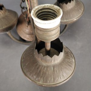 Lámpara de Techo de Cobre con Tres Luces y Cadena - imagen 3