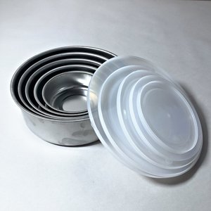 Dos Juegos de Recipientes Redondos de Acero Inoxidable con Tapas Plásticas - imagen 3