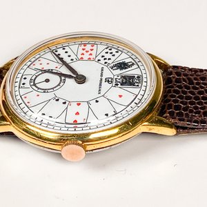 Reloj Girard Perregaux Caballero Poker Esfera Cuero Funciona - imagen 4