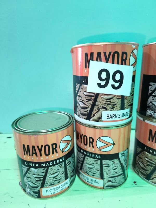 6 latas de pintura barniz y protector - imagen 2