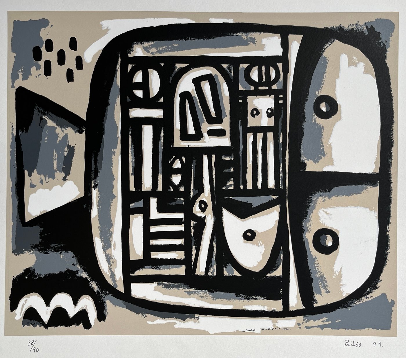 Serigrafía "Pez" de Manuel Pailos, Firmada y Fechada '91