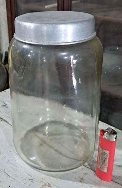 Bollón de Vidrio Transparente con Tapa de Aluminio