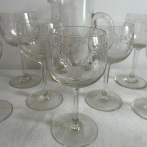 Juego de Jarra y 10 Copas de Cristal Tallado - imagen 4