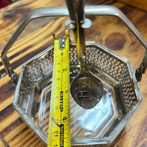 Azucarero Calado de Metal Plateado con Cuchara y Recipiente de Vidrio - imagen 8