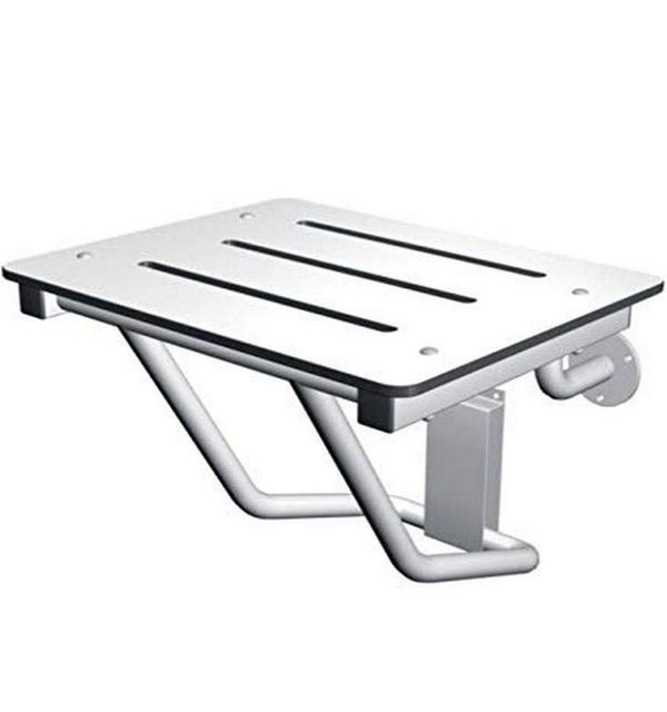 Asiento de ducha compacto abatible en acero inoxidable y fenólico - imagen 1
