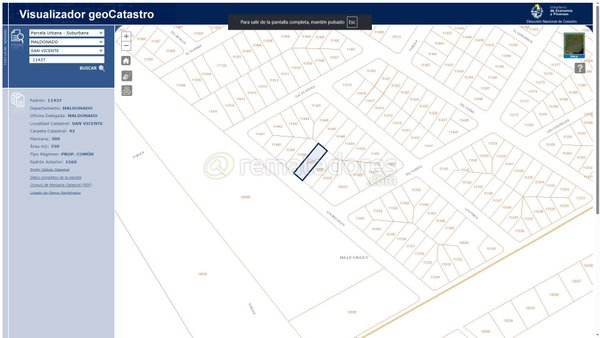 Plano Catastral de Manzana en Maldonado
