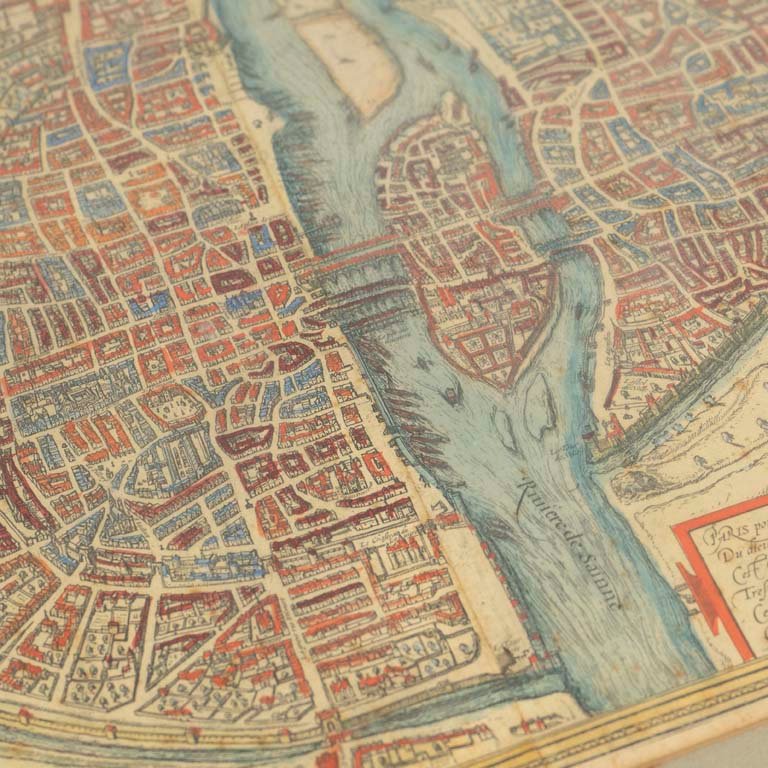 Cuadro antiguo de París - Mapa histórico en marco - imagen 2