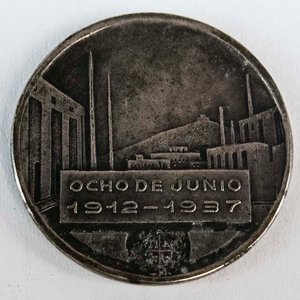 Medalla Conmemorativa Banco Hipotecario Uruguay 25 Aniversario 1912-1937 - imagen 2
