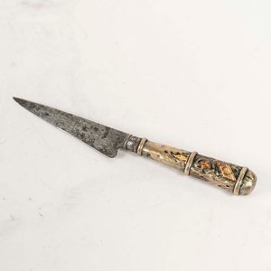 Lote siguiente: Cuchillo de Platería Criolla con Hoja Gastada