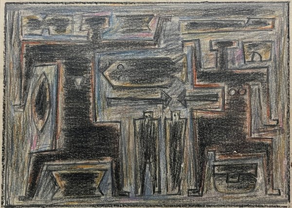 Lote siguiente: Walter Deliotti "Formas" Lapiz Graso Color sobre Papel