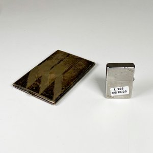 Dos piezas cigarrera metal y encendedor zippo - imagen 2