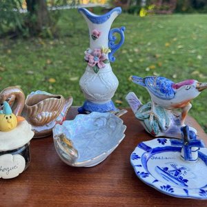 lote de 6 piezas varias adornos en ceramica y loza esmaltada - imagen 3