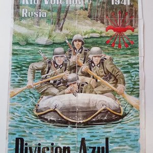 Hoja con 10 Cupones de Racionamiento Antiguos Casarrubios del Monte y Dibujo División Azul - imagen 1
