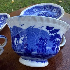 juego de te en loza esmaltada japonesa ( 6 platillos y 6 tacitas) - imagen 4