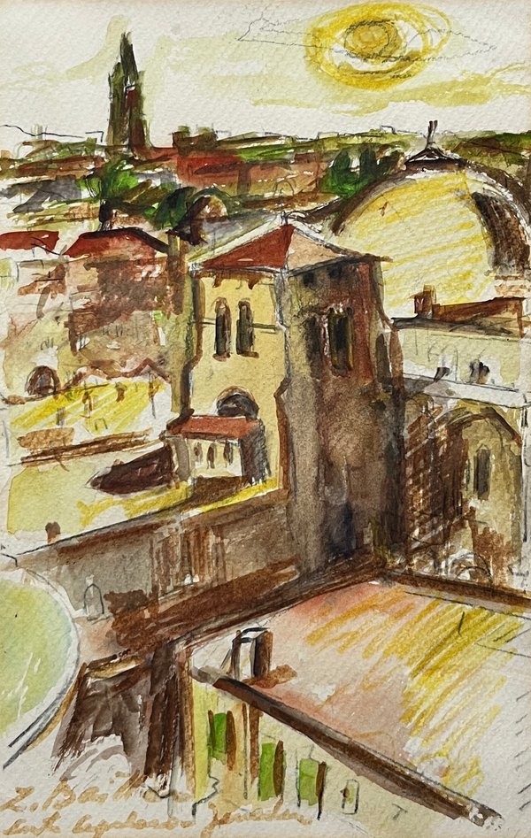 Acuarela "Ciudad" de Zoma Baitler - 33 x 22 cm - imagen 1