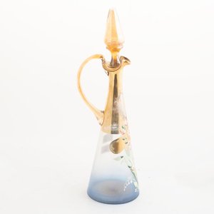 Jarra de Cristal Veneciano con Tapón, Decorada con Flores y Oro - imagen 2