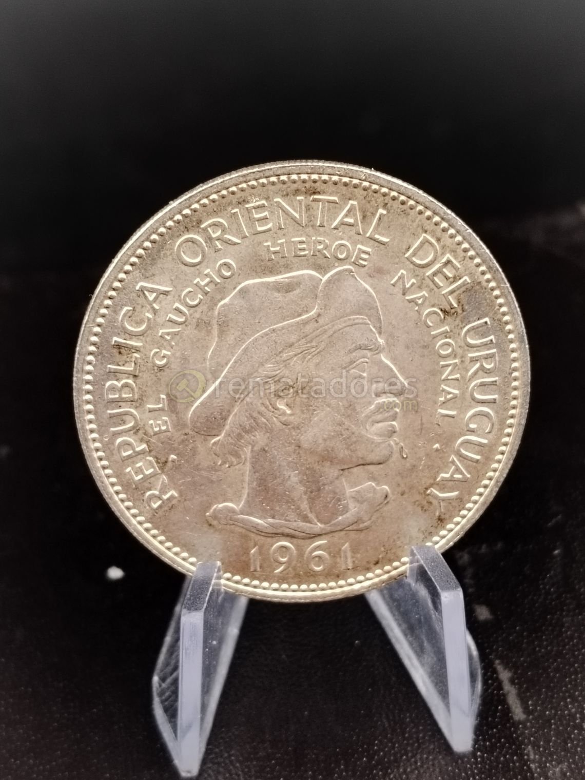 Moneda de Uruguay 1961 Homenaje al Gaucho, Plata