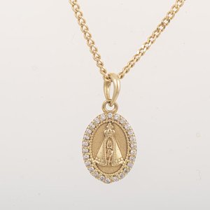 Lote siguiente: Cadena con Colgante Virgen de Oro 18k y Circonias