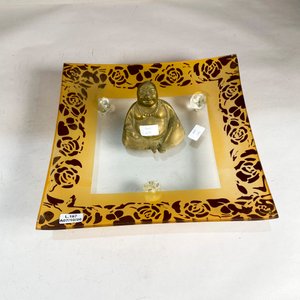 Centro de Mesa Cuadrangular con Buda Decorativo en Bronce - imagen 1